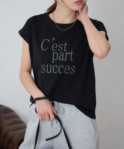 フロントロゴ フレンチスリーブTシャツ/サイロ コットンTシャツ