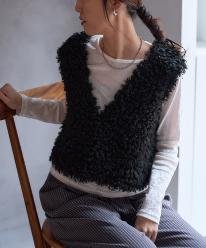 前後2way プードルボアベスト