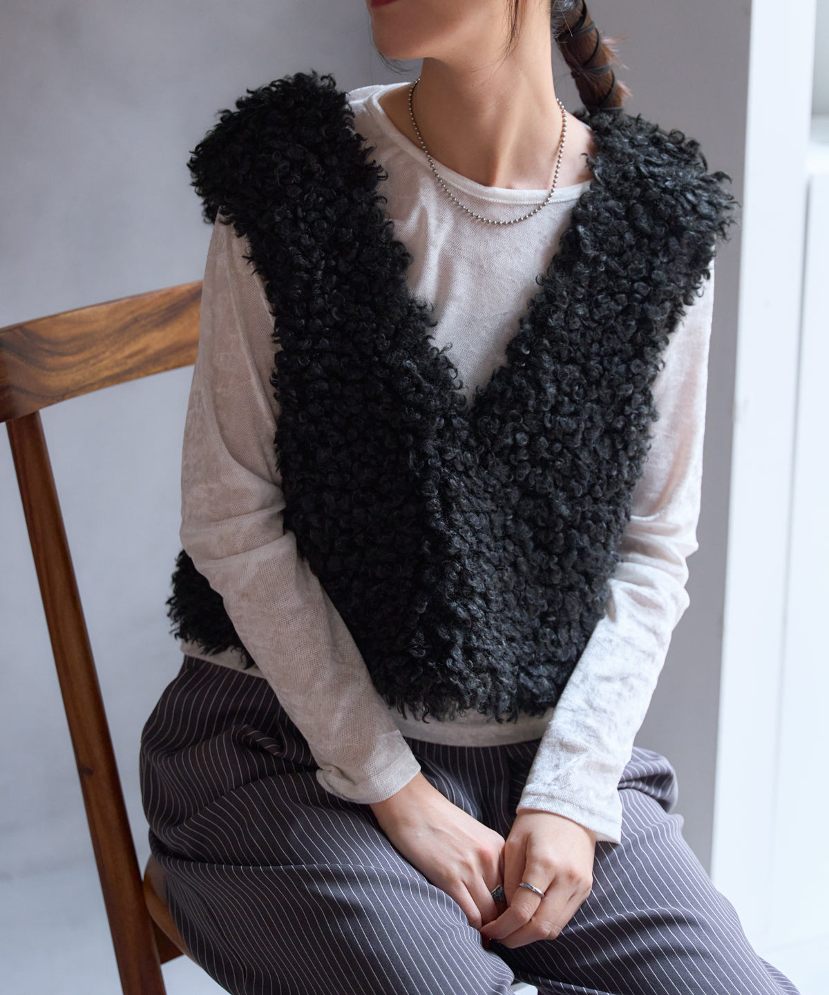 前後2way プードルボアベスト