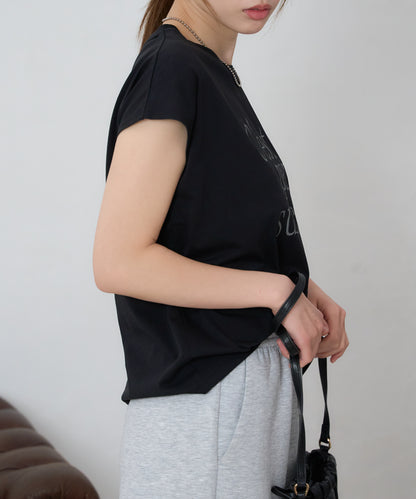 フロントロゴ フレンチスリーブTシャツ/サイロ コットンTシャツ