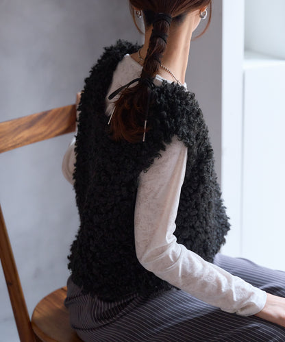 前後2way プードルボアベスト