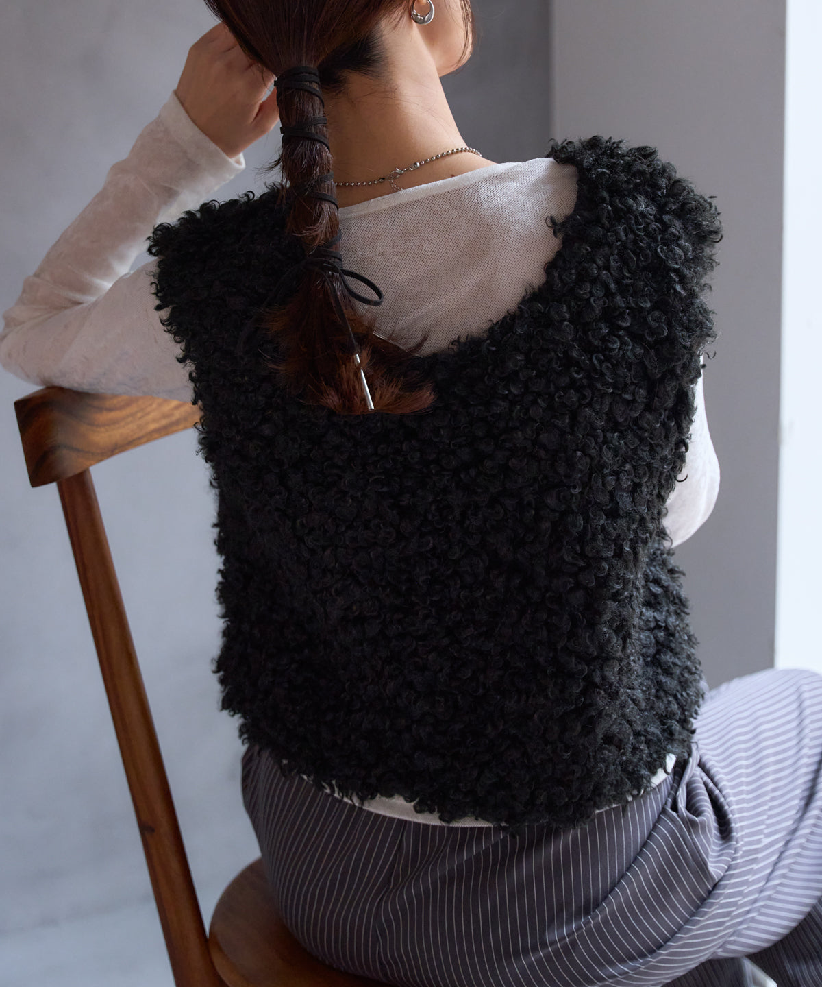 前後2way プードルボアベスト