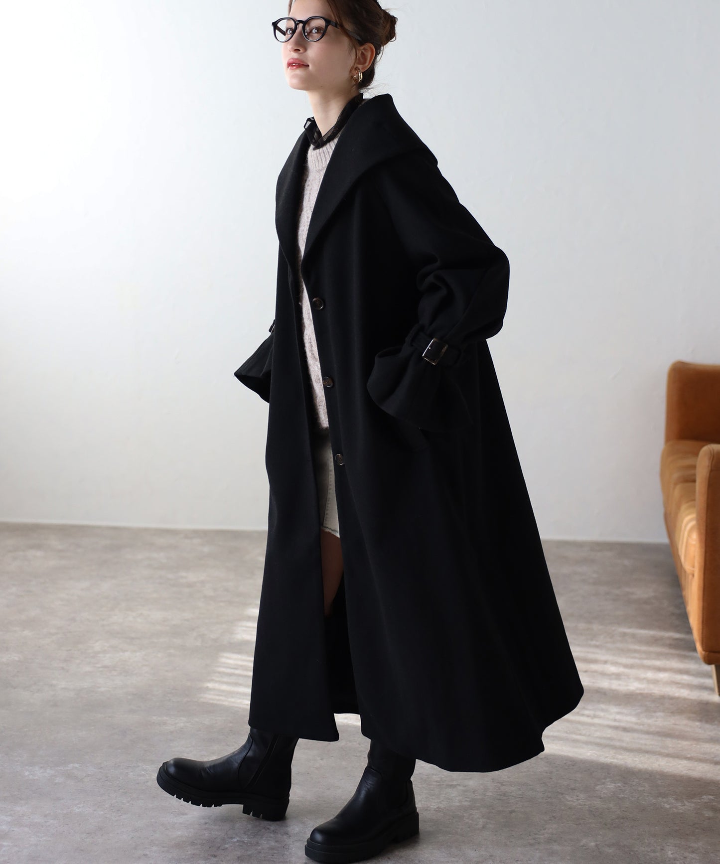 ボリュームタックスリーブコート