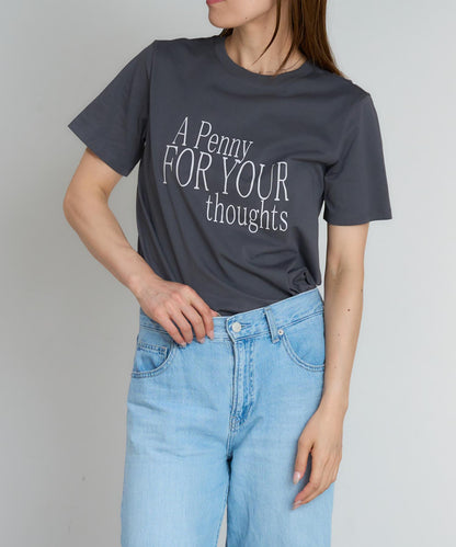 'THOUGHTS' ロゴ 半袖サイロTシャツ/コットンTシャツ