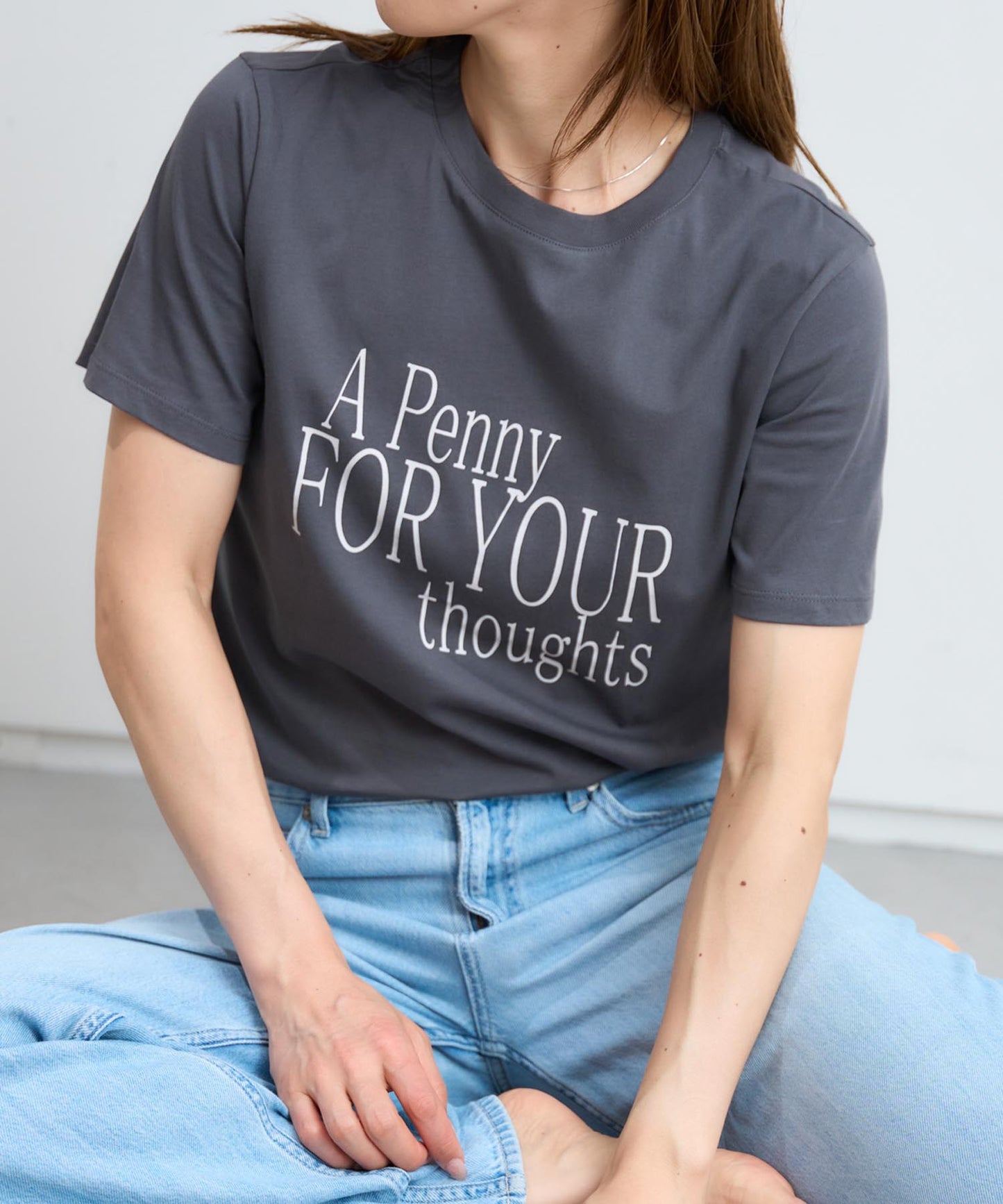 'THOUGHTS' ロゴ 半袖サイロTシャツ/コットンTシャツ