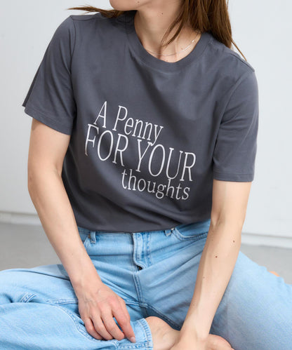 'THOUGHTS' ロゴ 半袖サイロTシャツ/コットンTシャツ