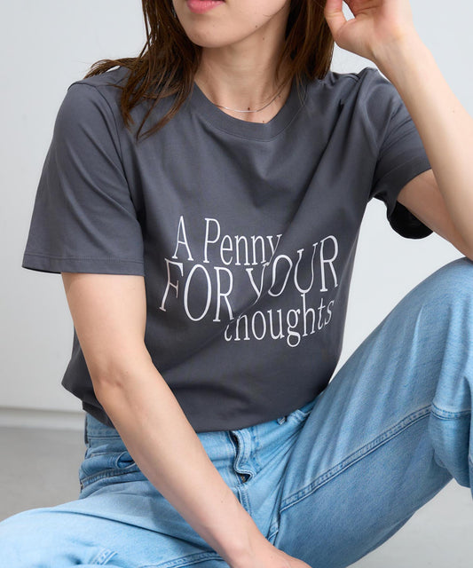 'THOUGHTS' ロゴ 半袖サイロTシャツ/コットンTシャツ
