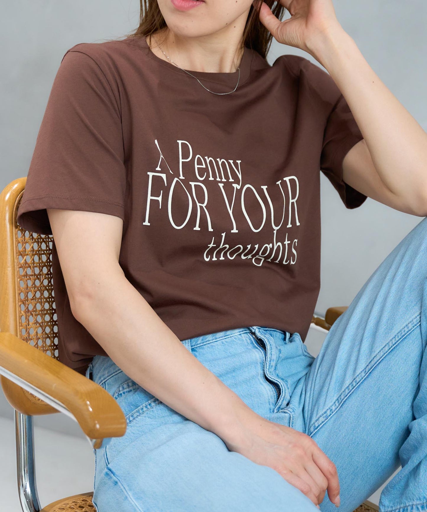 'THOUGHTS' ロゴ 半袖サイロTシャツ/コットンTシャツ