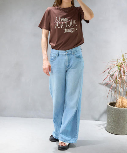 'THOUGHTS' ロゴ 半袖サイロTシャツ/コットンTシャツ