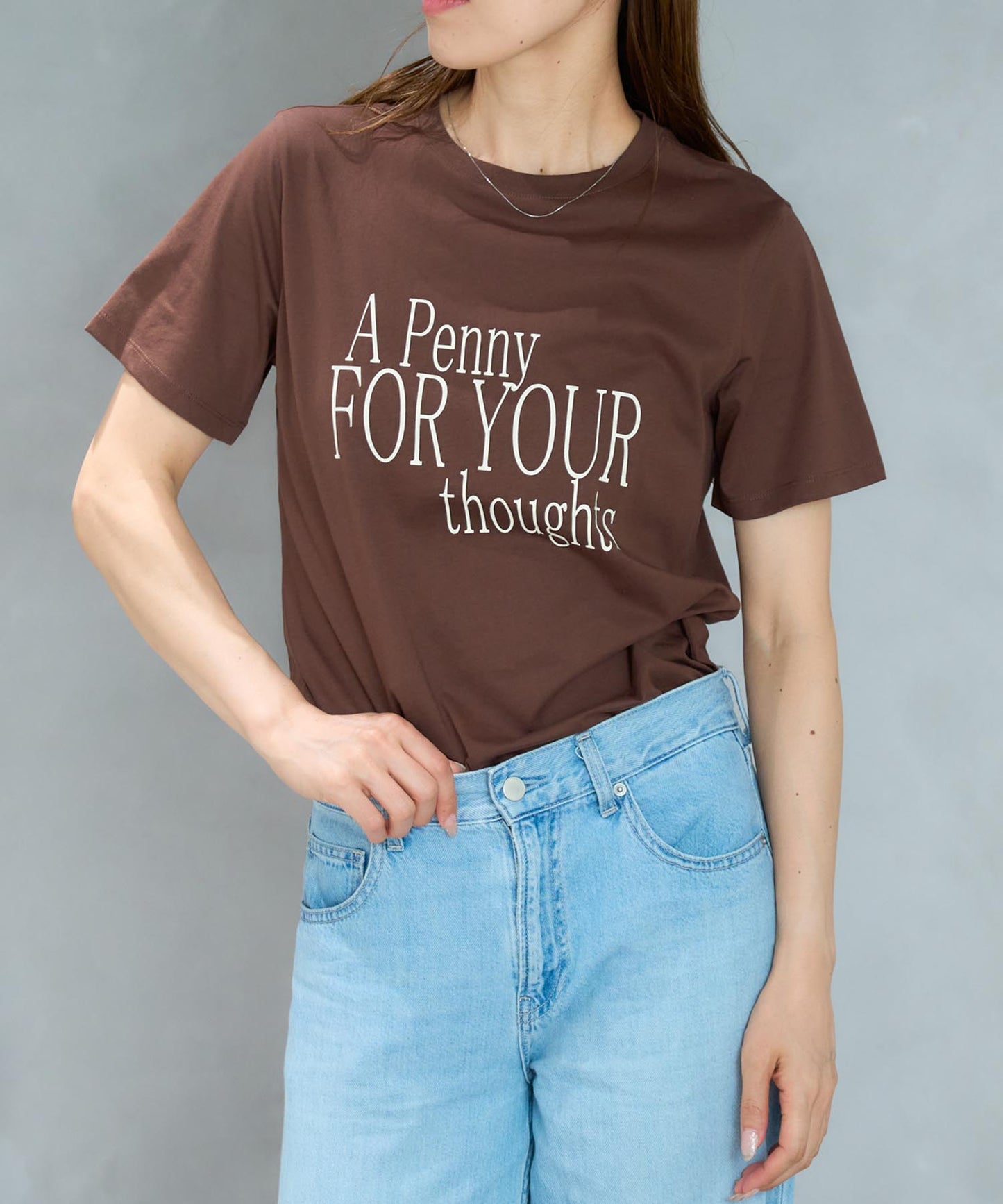 'THOUGHTS' ロゴ 半袖サイロTシャツ/コットンTシャツ