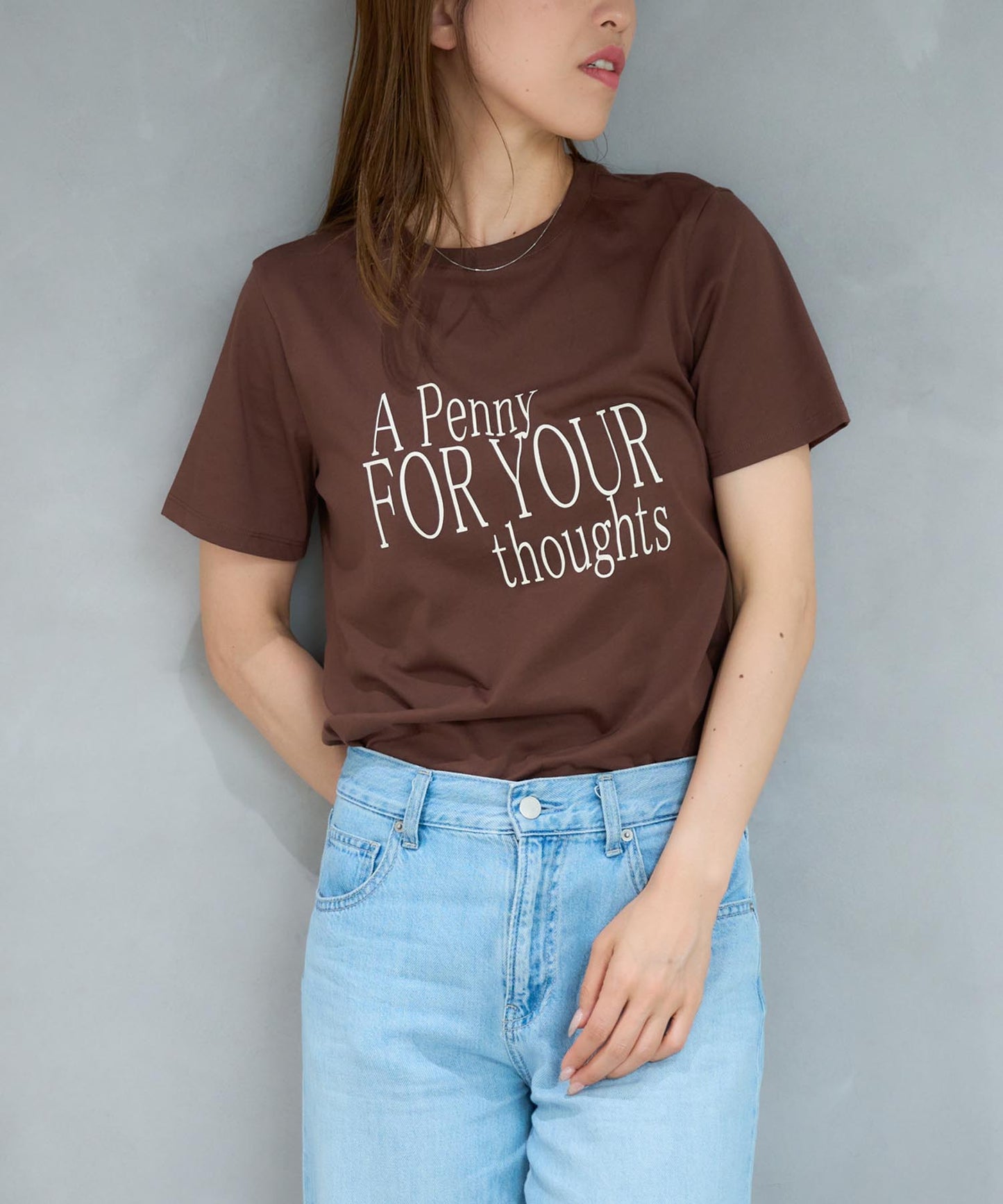 'THOUGHTS' ロゴ 半袖サイロTシャツ/コットンTシャツ