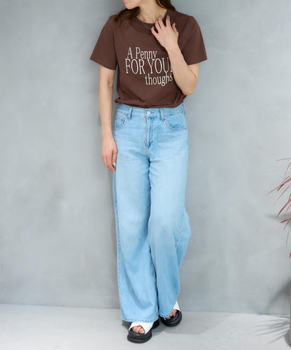 'THOUGHTS' ロゴ 半袖サイロTシャツ/コットンTシャツ