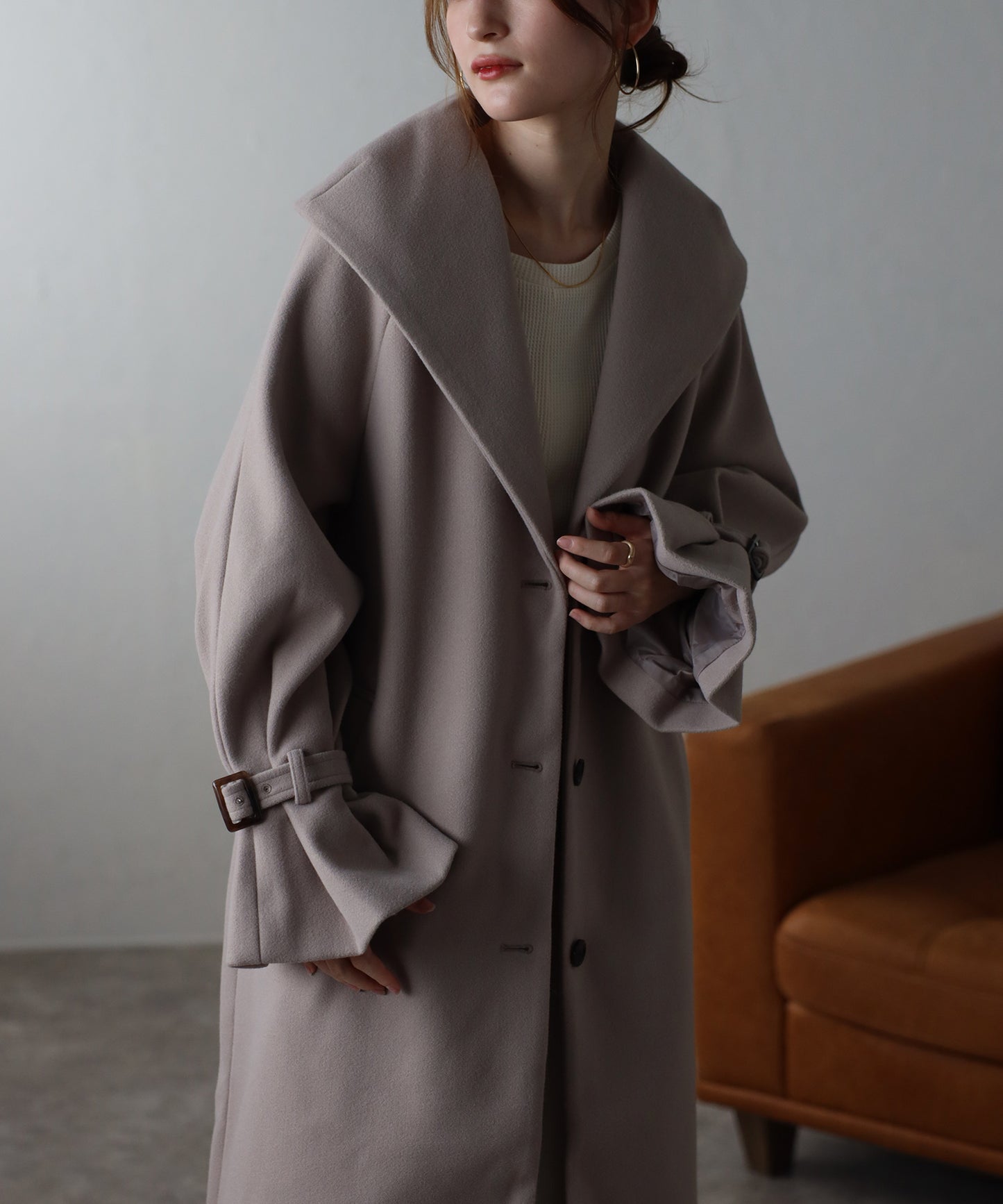 ボリュームタックスリーブコート