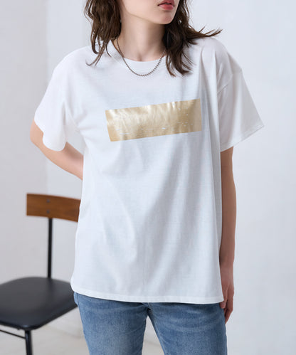 箔プリント半袖Tシャツ