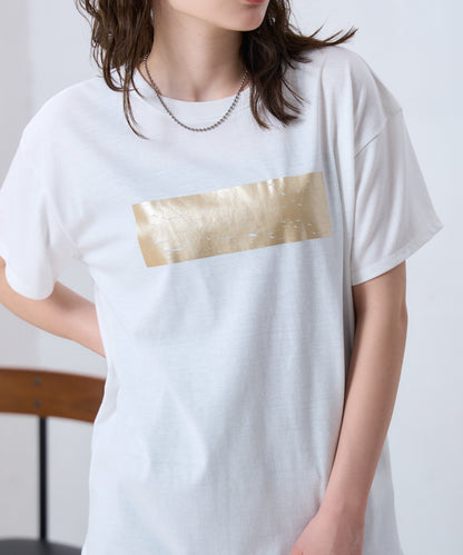 箔プリント半袖Tシャツ