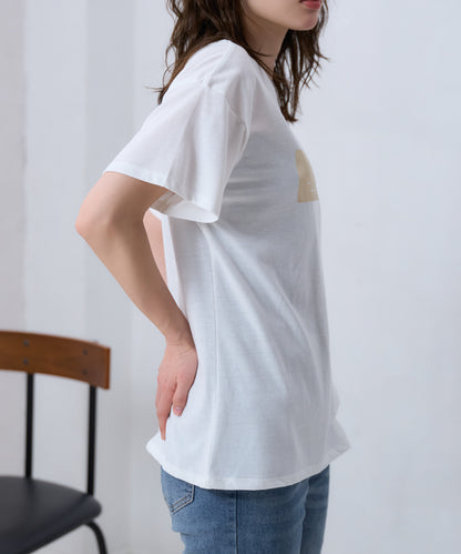 箔プリント半袖Tシャツ