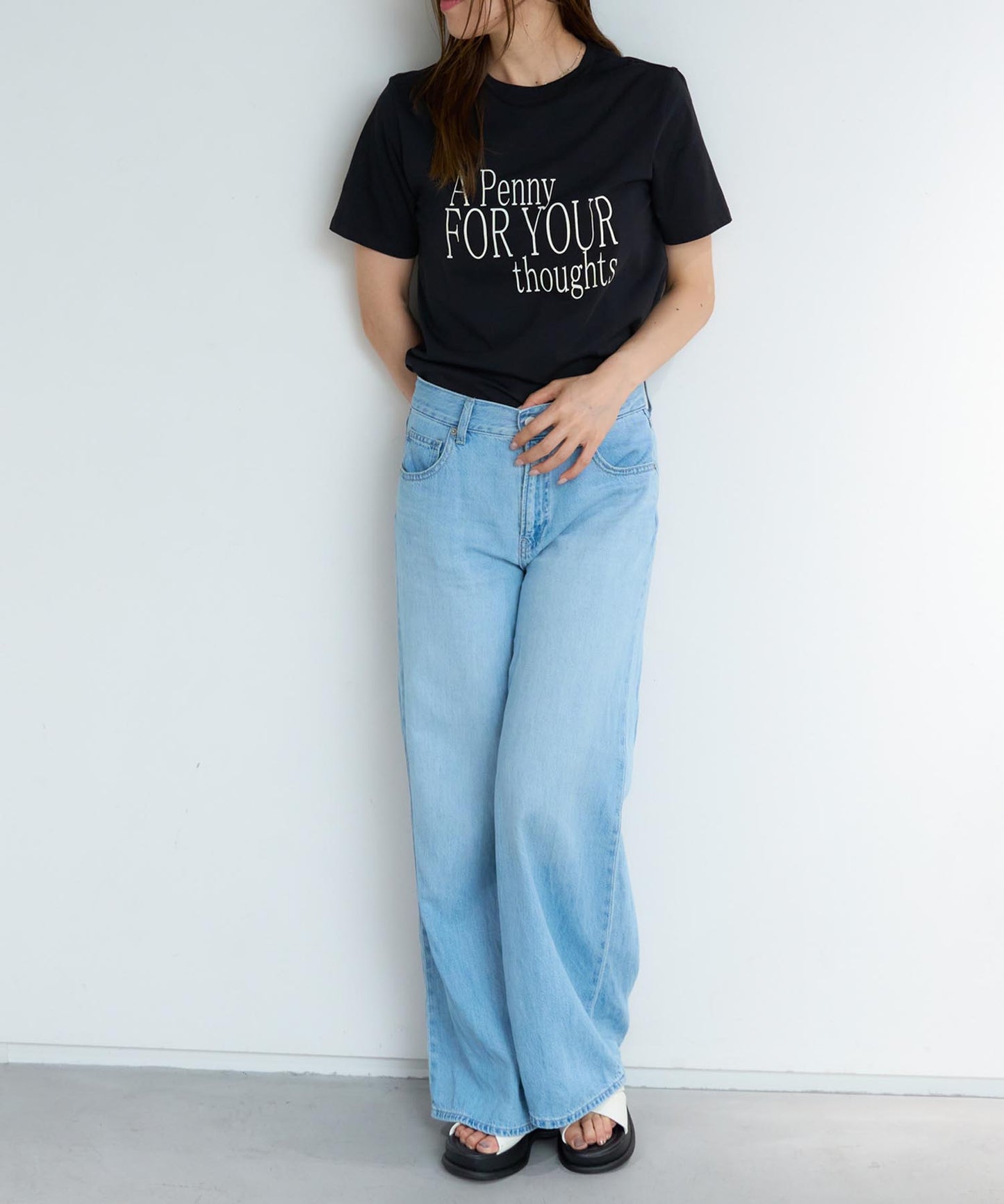 'THOUGHTS' ロゴ 半袖サイロTシャツ/コットンTシャツ