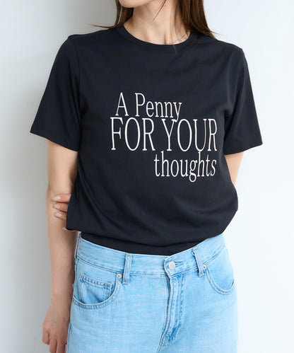 'THOUGHTS' ロゴ 半袖サイロTシャツ/コットンTシャツ