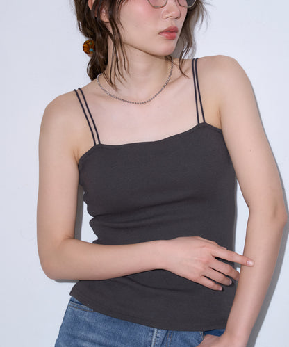 カップ付きダブルストラップキャミソール/ベアトップ