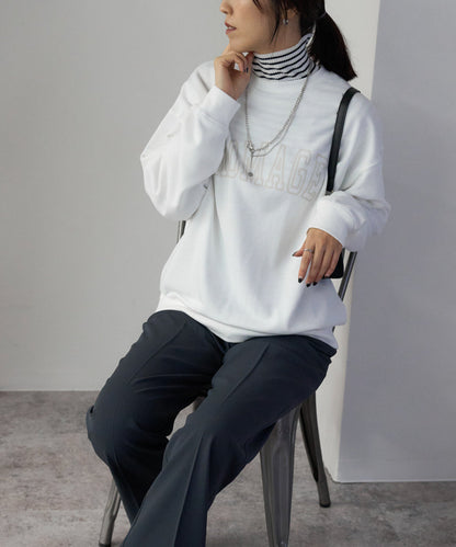 オーバーサイズ カレッジ風ロゴスウェット/トレーナー