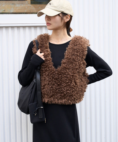 前後2way プードルボアベスト