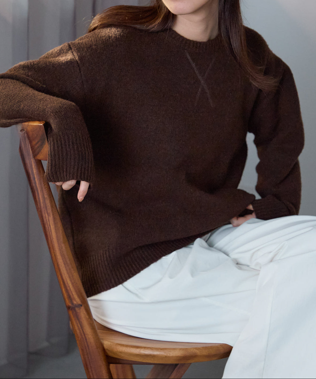 ウール混 オーバーサイズニット