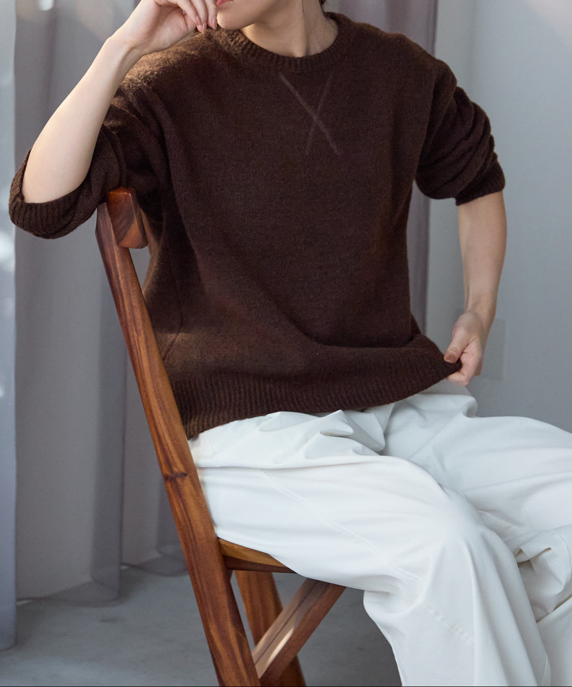 ウール混 オーバーサイズニット