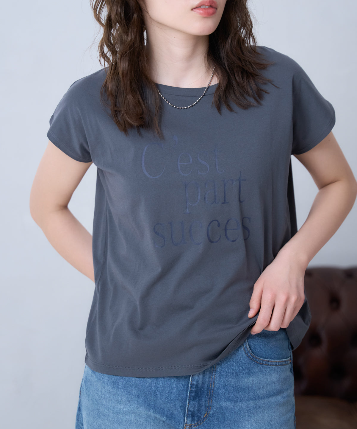 フロントロゴ フレンチスリーブTシャツ/サイロ コットンTシャツ