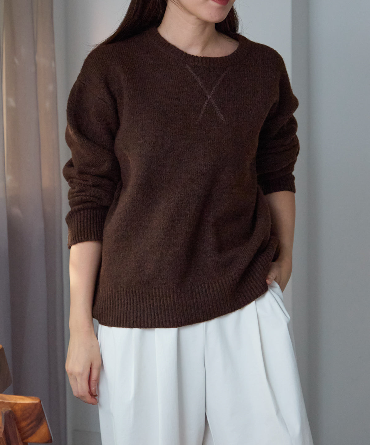 ウール混 オーバーサイズニット