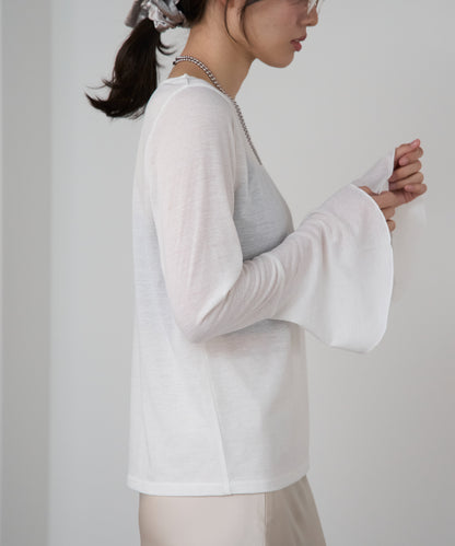 フレアスリーブトップス