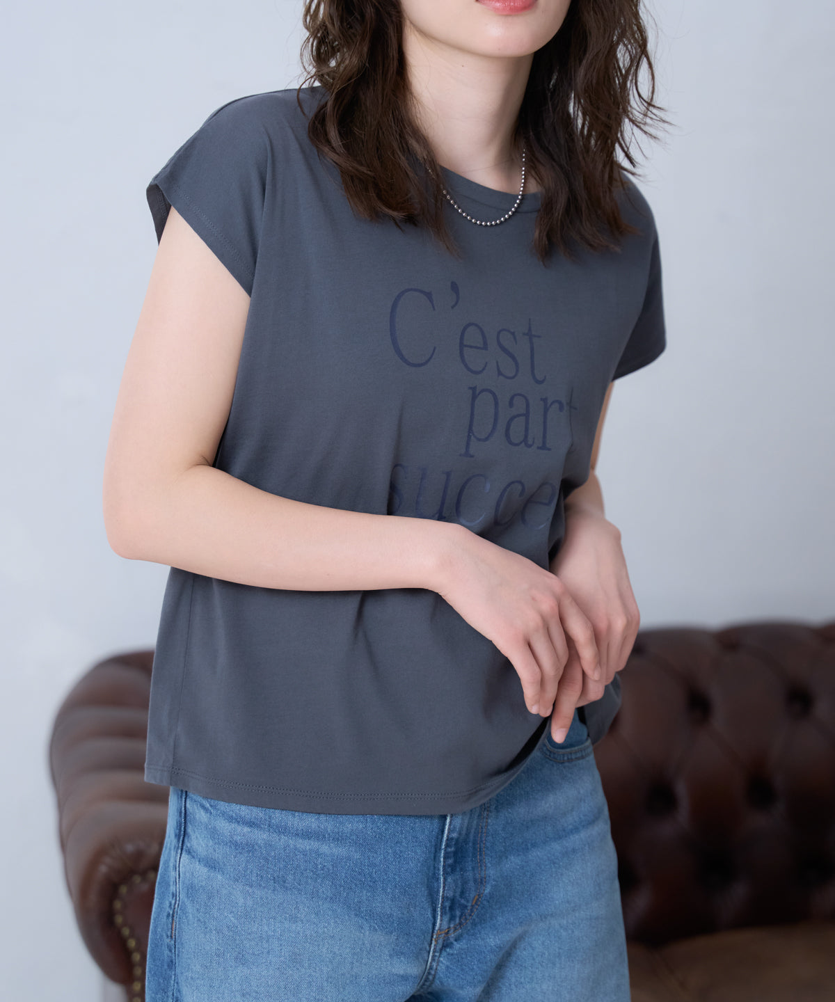 フロントロゴ フレンチスリーブTシャツ/サイロ コットンTシャツ