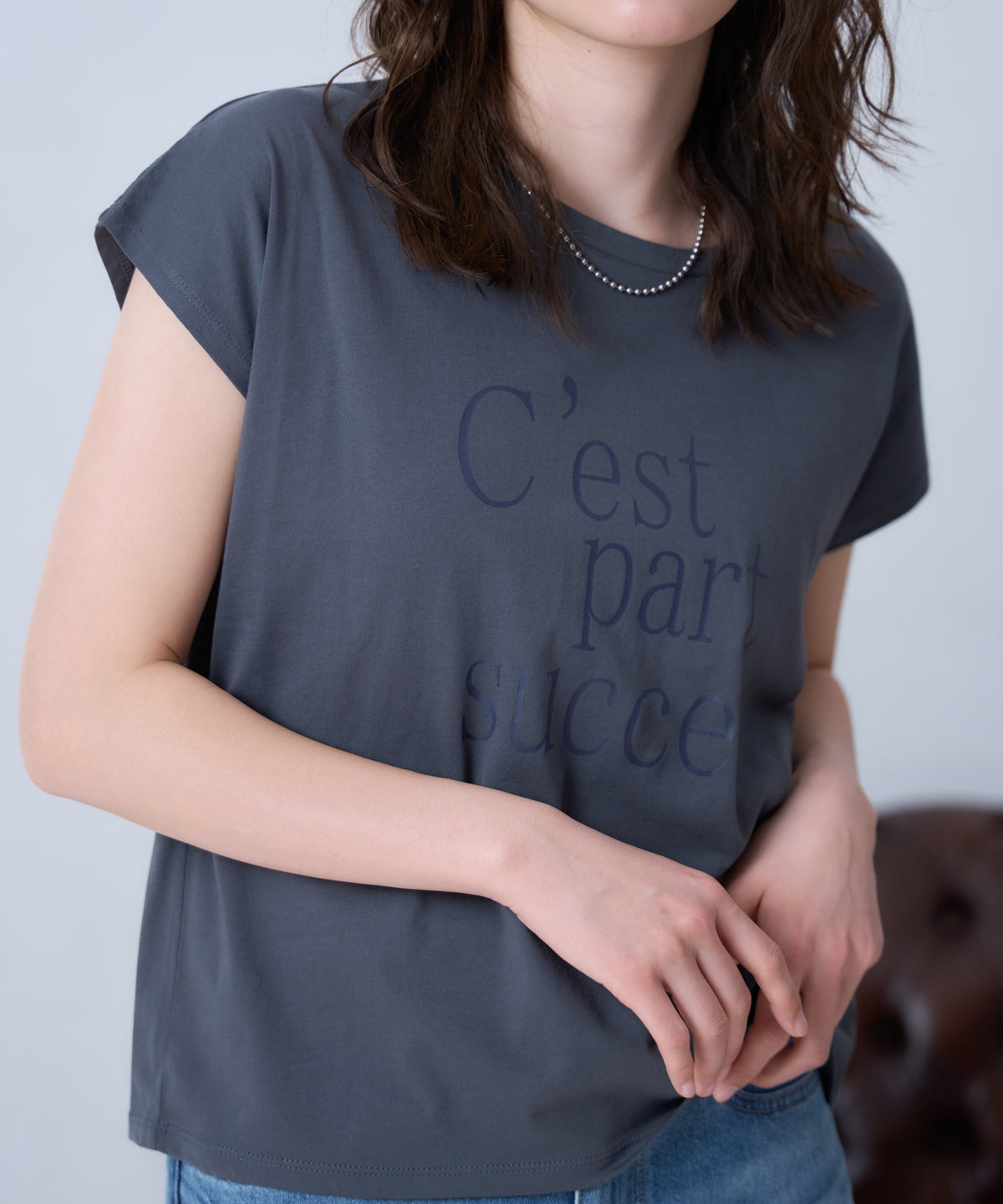 フロントロゴ フレンチスリーブTシャツ/サイロ コットンTシャツ