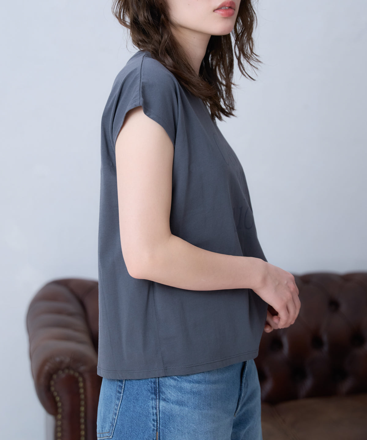 フロントロゴ フレンチスリーブTシャツ/サイロ コットンTシャツ