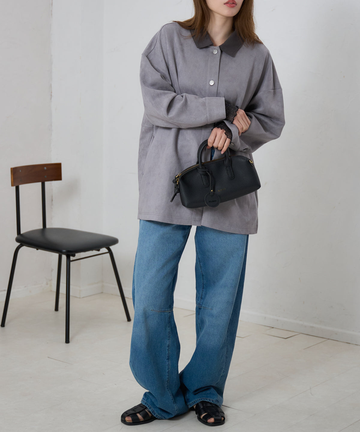 スエードタッチシャツジャケット