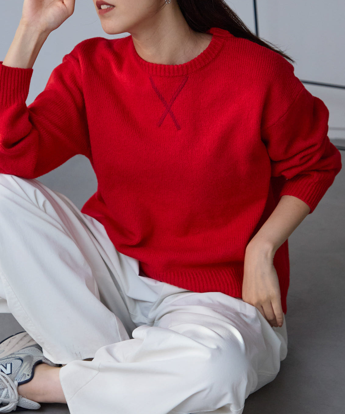 ウール混 オーバーサイズニット