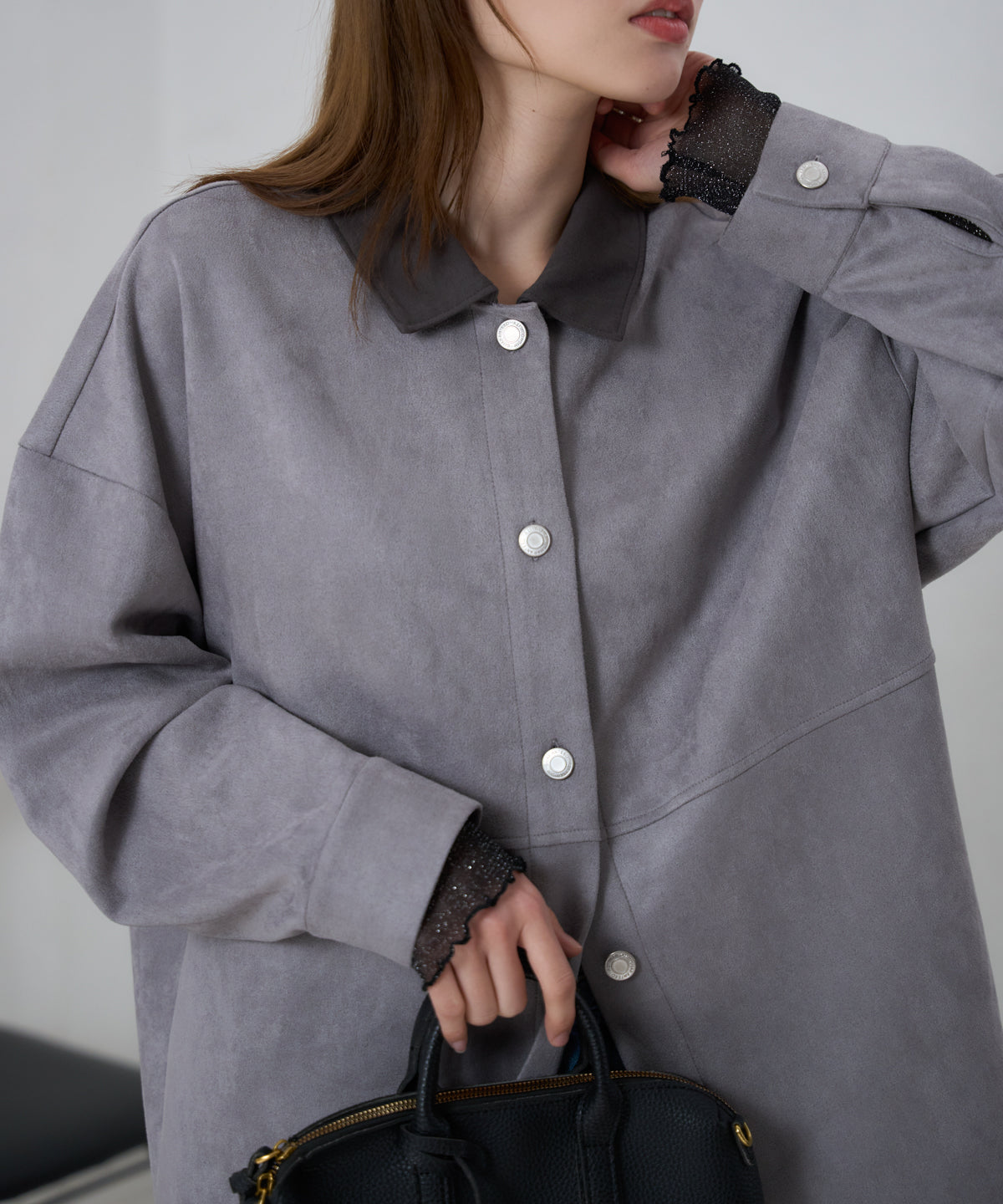 スエードタッチシャツジャケット