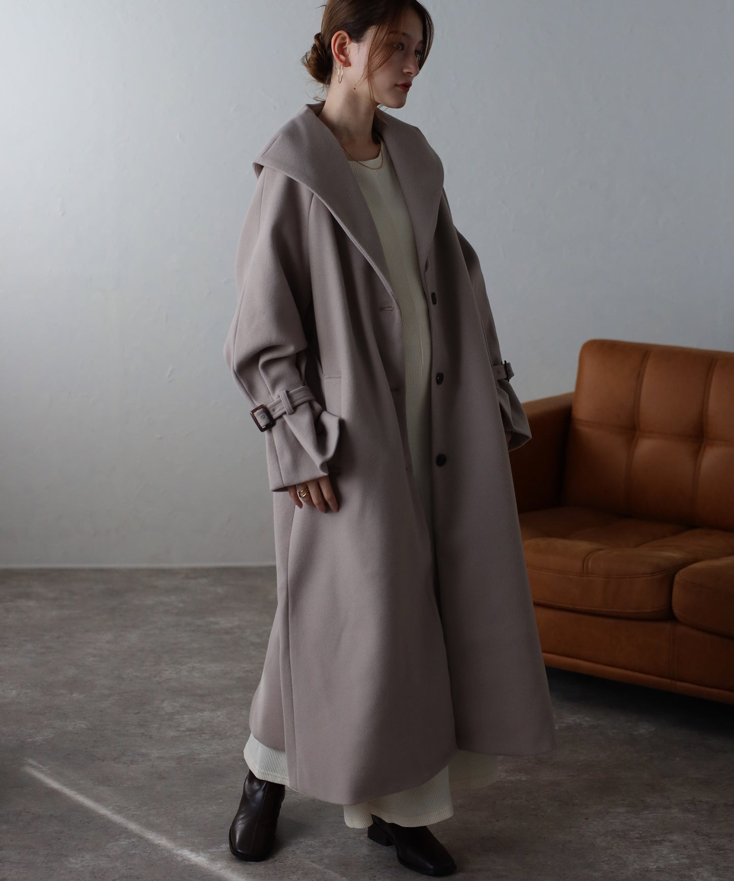 ボリュームタックスリーブコート