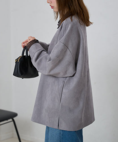 スエードタッチシャツジャケット