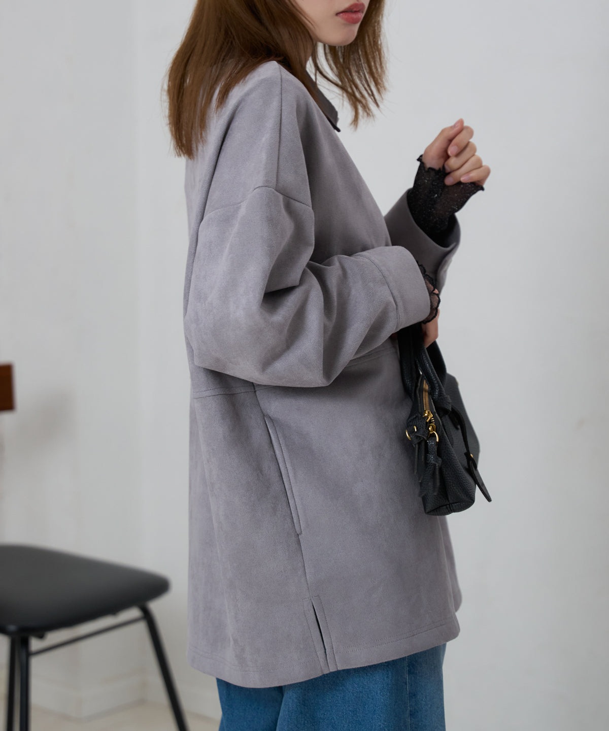 スエードタッチシャツジャケット