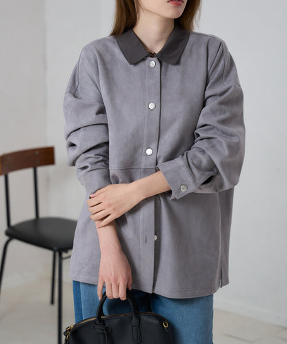 スエードタッチシャツジャケット