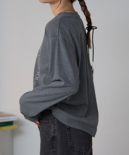 スクエアロゴプリントT/スーパーストレッチ 長袖ロンT