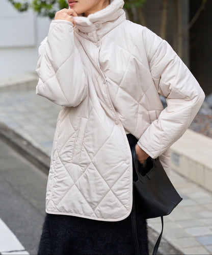 衿ファー付きキルトジャケット