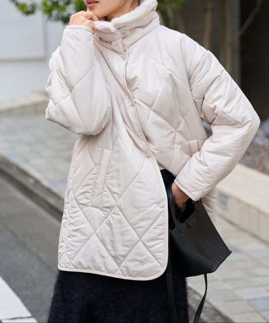 【一部入荷待ち】衿ファー付きキルトジャケット