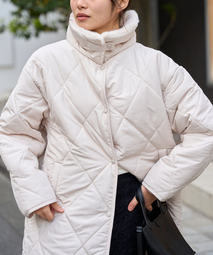 衿ファー付きキルトジャケット