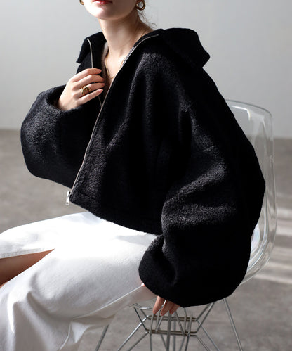 ショート丈 ボリュームスリーブ ボアジャケット