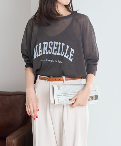 ロゴプリントシアーニット