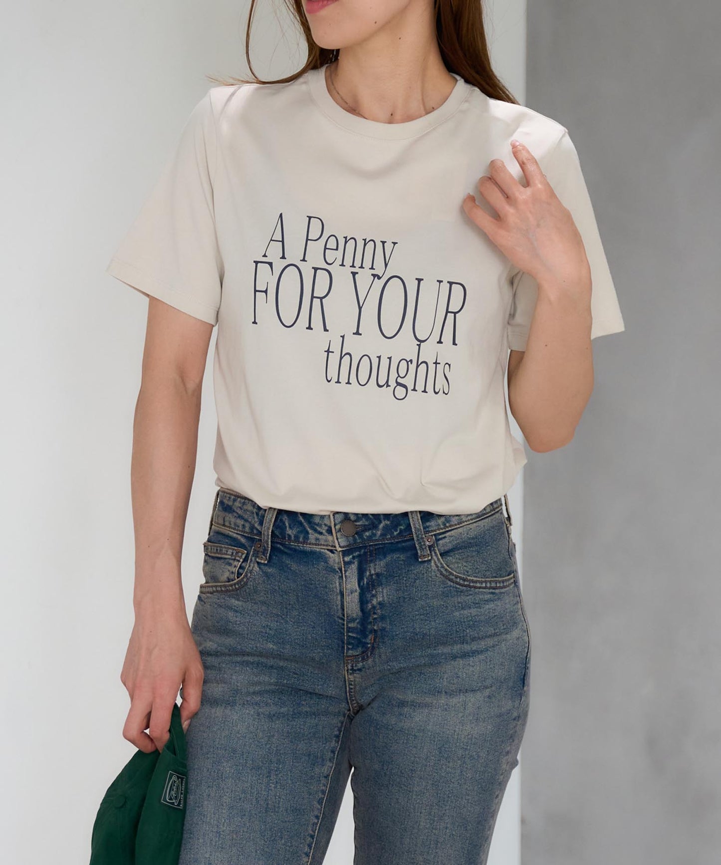 'THOUGHTS' ロゴ 半袖サイロTシャツ/コットンTシャツ