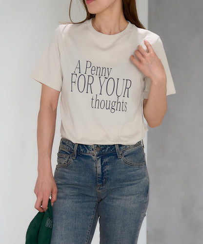 'THOUGHTS' ロゴ 半袖サイロTシャツ/コットンTシャツ