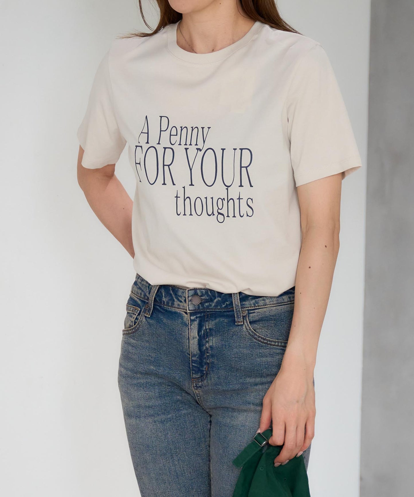 'THOUGHTS' ロゴ 半袖サイロTシャツ/コットンTシャツ