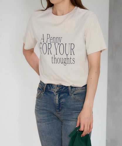 'THOUGHTS' ロゴ 半袖サイロTシャツ/コットンTシャツ